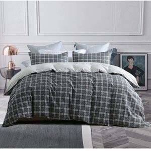 Finance 3pcs 100% Cotton Queen Size Duvet Cover Sets with Zipper Closure